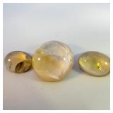 Group of 3 CITRINE - 7.23ct. Cabochon cut