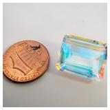DICHROIC GLASS - 16.93ct. Rectangular step cut ***BIG***