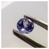 TANZANITE - 0.56ct. Round brilliant cut