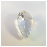 GREEN QUARTZ (PRASIOLITE) - 3.60ct. Concave faceted pear shape brilliant cut