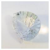 GREEN QUARTZ (PRASIOLITE) - 3.60ct. Concave faceted pear shape brilliant cut