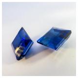 Pair of LAB GROWN BLUE SAPPHIRE - 12.08ct. Square step cut