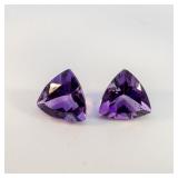 Pair of AMETHYST - 2.01ct. Trillion cut