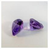 Pair of AMETHYST - 2.01ct. Trillion cut