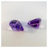 Pair of AMETHYST - 2.01ct. Trillion cut