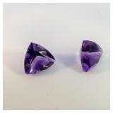 Pair of AMETHYST - 2.01ct. Trillion cut