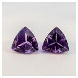 Pair of AMETHYST - 2.01ct. Trillion cut