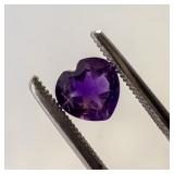 AMETHYST - 0.74ct. Heart shape brilliant cut
