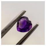 AMETHYST - 0.74ct. Heart shape brilliant cut