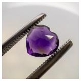AMETHYST - 0.74ct. Heart shape brilliant cut