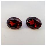 Pair of GARNETS - 3.17ct. Oval brilliant cut
