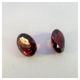 Pair of GARNETS - 3.17ct. Oval brilliant cut