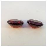 Pair of GARNETS - 3.17ct. Oval brilliant cut