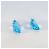 Pair of SWISS BLUE TOPAZ - 3.08ct. Oval brilliant cut