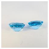 Pair of SWISS BLUE TOPAZ - 3.08ct. Oval brilliant cut