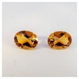 Pair of CITRINE - 2.12ct. Oval brilliant cut