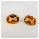 Pair of CITRINE - 2.12ct. Oval brilliant cut