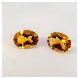 Pair of CITRINE - 2.12ct. Oval brilliant cut