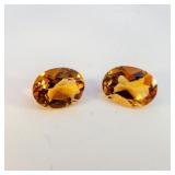 Pair of CITRINE - 2.12ct. Oval brilliant cut