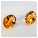 Pair of CITRINE - 2.12ct. Oval brilliant cut