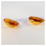 Pair of CITRINE - 2.12ct. Oval brilliant cut