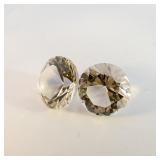 Pair of LABRODORITE - 3.54ct. Round brilliant cut