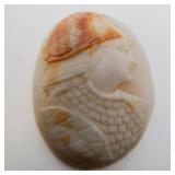 Large SHELL CAMEO - Oval Phrygian Warrior