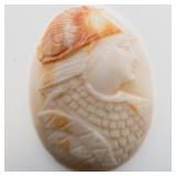 Large SHELL CAMEO - Oval Phrygian Warrior