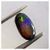 "SMOKED" ETHIOPIAN OPAL - 2.72ct. Oval brilliant cut