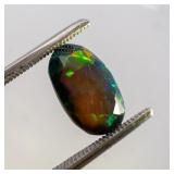 "SMOKED" ETHIOPIAN OPAL - 2.72ct. Oval brilliant cut