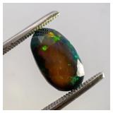 "SMOKED" ETHIOPIAN OPAL - 2.72ct. Oval brilliant cut