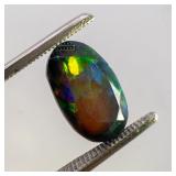 "SMOKED" ETHIOPIAN OPAL - 2.72ct. Oval brilliant cut