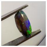 "SMOKED" ETHIOPIAN OPAL - 2.72ct. Oval brilliant cut
