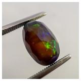 "SMOKED" ETHIOPIAN OPAL - 2.72ct. Oval brilliant cut
