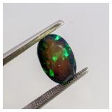 "SMOKED" ETHIOPIAN OPAL - 2.72ct. Oval brilliant cut