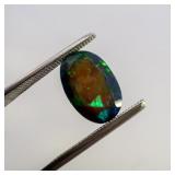 "SMOKED" ETHIOPIAN OPAL - 2.72ct. Oval brilliant cut