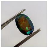 "SMOKED" ETHIOPIAN OPAL - 2.72ct. Oval brilliant cut