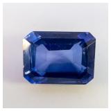 LAB GROWN BLUE SAPPHIRE - 6.37ct. Emerald cut