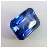LAB GROWN BLUE SAPPHIRE - 6.37ct. Emerald cut