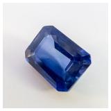 LAB GROWN BLUE SAPPHIRE - 6.37ct. Emerald cut