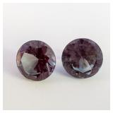 Pair of LAB GROWN ALEXANDRITE - 1.70ct. Round brilliant cut