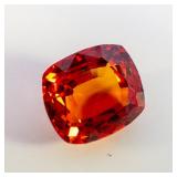 LAB GROWN ORANGE SAPPHIRE - 5.72ct. Rectangular cushion cut
