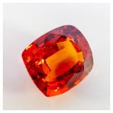 LAB GROWN ORANGE SAPPHIRE - 5.72ct. Rectangular cushion cut