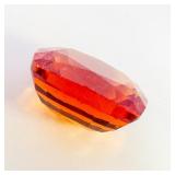 LAB GROWN ORANGE SAPPHIRE - 5.72ct. Rectangular cushion cut