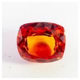 LAB GROWN ORANGE SAPPHIRE - 5.72ct. Rectangular cushion cut