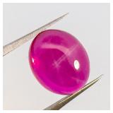 LAB GROWN STAR RUBY - 7.51ct. Oval cabochon cut