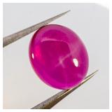 LAB GROWN STAR RUBY - 7.51ct. Oval cabochon cut