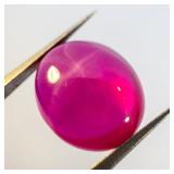 LAB GROWN STAR RUBY - 7.51ct. Oval cabochon cut