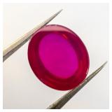LAB GROWN STAR RUBY - 7.51ct. Oval cabochon cut