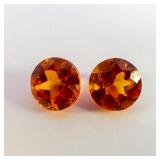 Pair of LAB GROWN ORANGE SAPPHIRE - 2.06ct. Oval cabochon cut